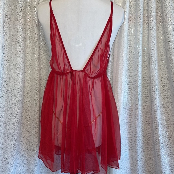 Dreamgirl Garnet Gold Chain BabyDoll NWT - Picture 5 of 8